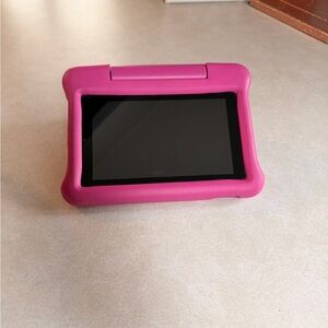 Pink Tablet with Protective Case